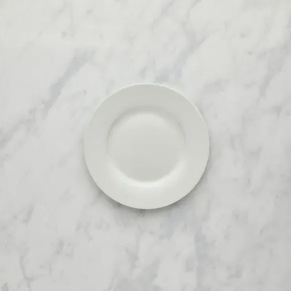 Side Plate with Rim Design - White, Porcelain
