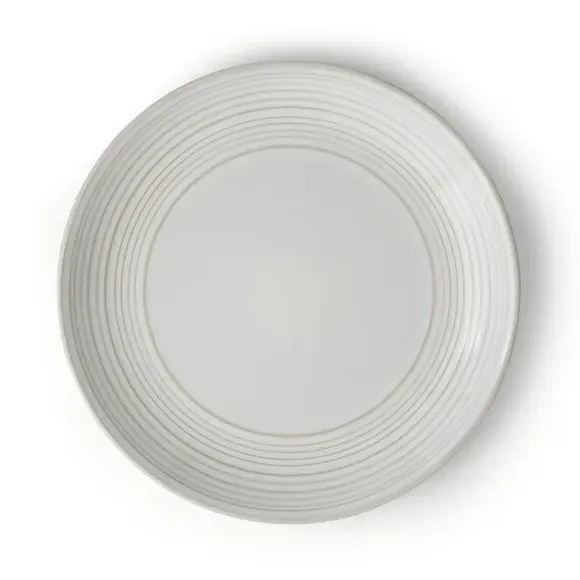 Side Plate with Ripple Design - White, Stoneware