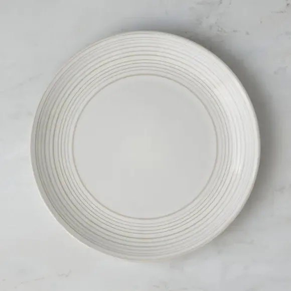 Side Plate with Ripple Design - White, Stoneware image