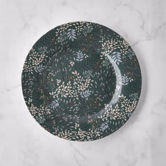 Side Plate with Woodland Design - Green, Porcelain image