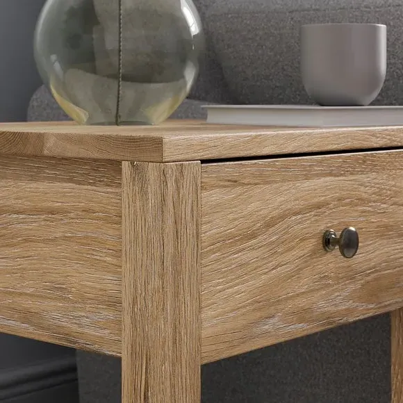 Side Table with Drawer - Oak Effect