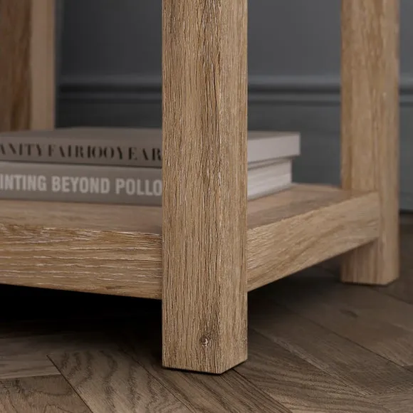 Side Table with Drawer - Oak Effect
