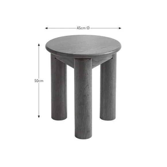 Side Table with Groove Handles - Wood