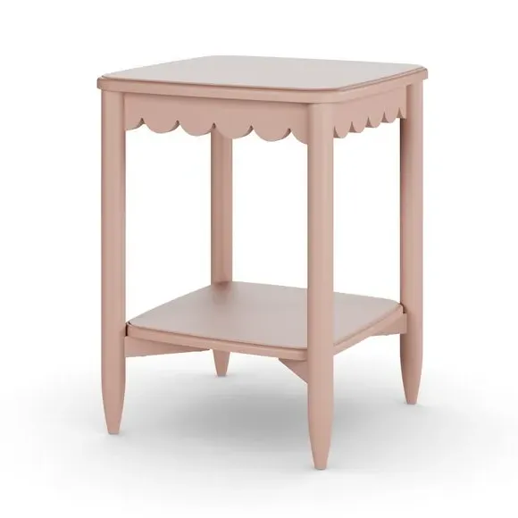 Side Table with Shelf - Blush, Solid Wood
