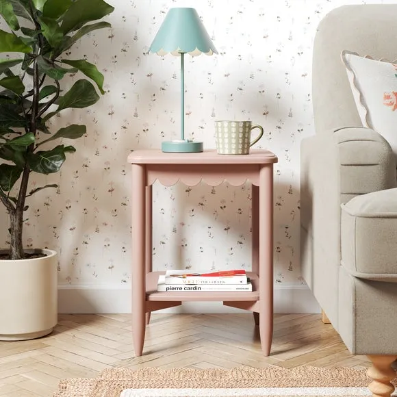Side Table with Shelf - Blush, Solid Wood image