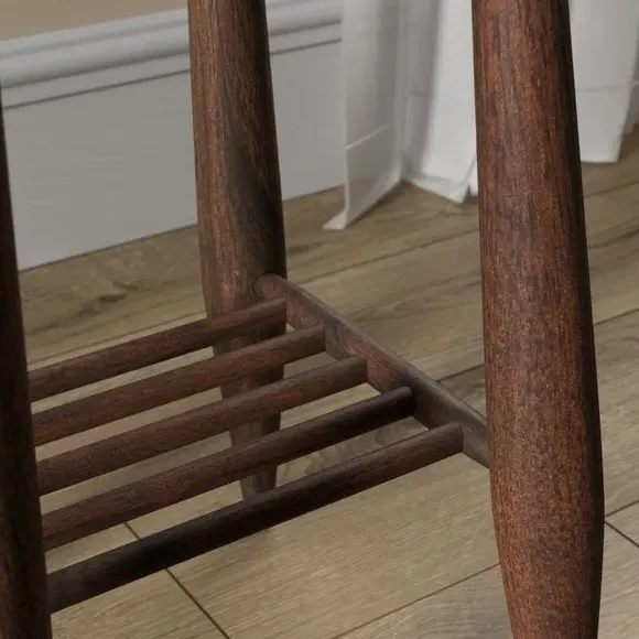 Side Table with Shelf - Dark Wood, Acacia