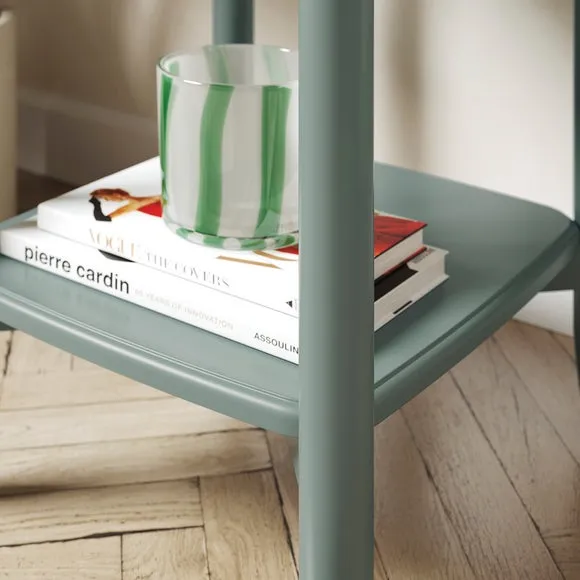 Side Table with Shelf - Lilypad, Solid Wood