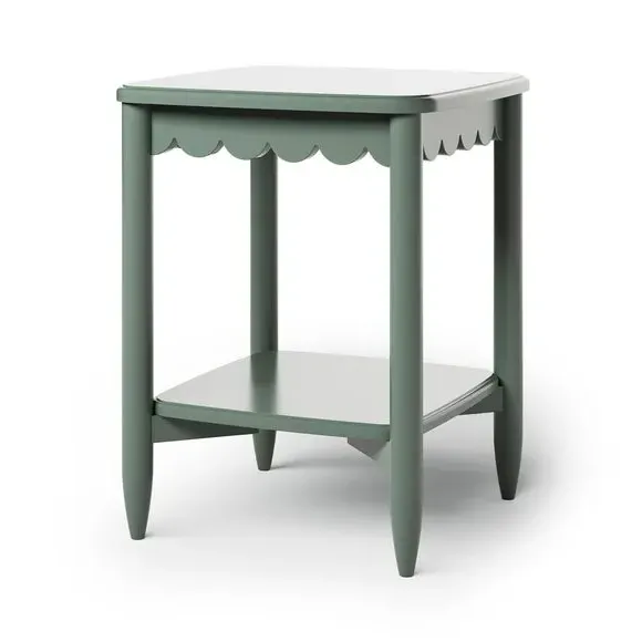 Side Table with Shelf - Lilypad, Solid Wood