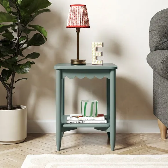 Side Table with Shelf - Lilypad, Solid Wood