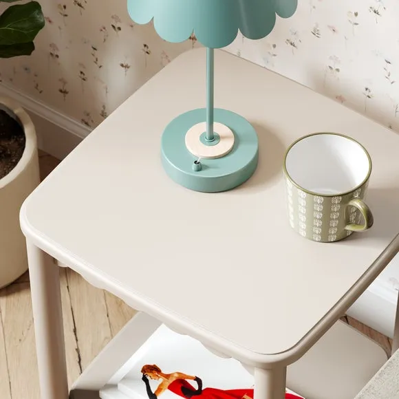 Side Table with Shelf - Natural, Solid Wood