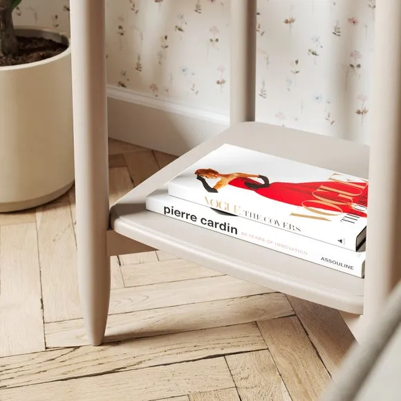 Side Table with Shelf - Natural, Solid Wood