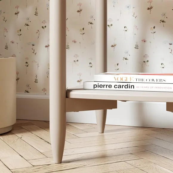Side Table with Shelf - Natural, Solid Wood