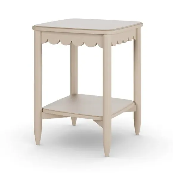 Side Table with Shelf - Natural, Solid Wood