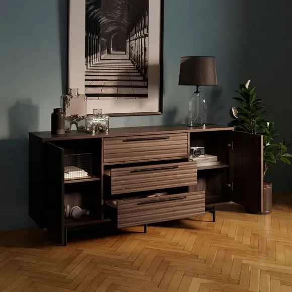 Sideboard with Storage - Walnut, Mango Wood