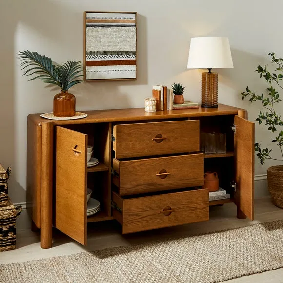 Sideboard with Tube Legs - Mid Stained, Oak