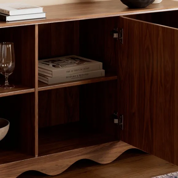 Sideboard with Wiggle Design - Walnut Effect
