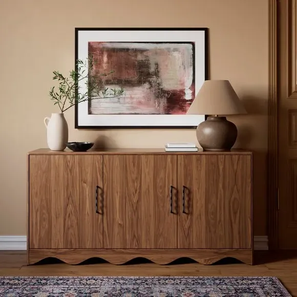 Sideboard with Wiggle Design - Walnut Effect image