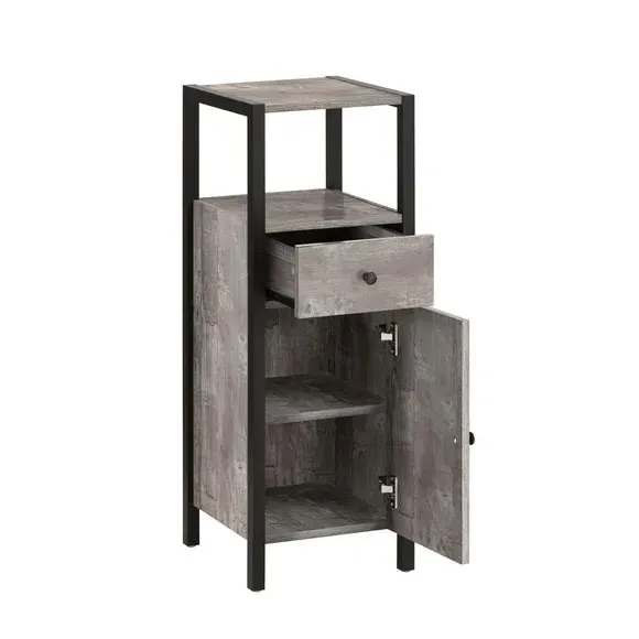 Single Bathroom Cabinet with Storage - Grey