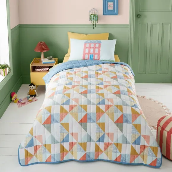 Single Bedspread Patchwork Folk - Multicolor image