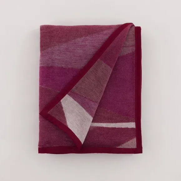 Single Blanket Geometric Print - Purple, Cotton