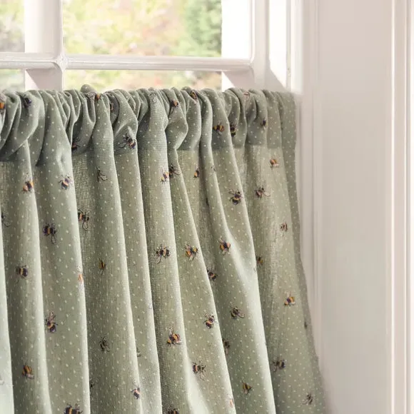 Single Café Curtain with Slot Top - Sage