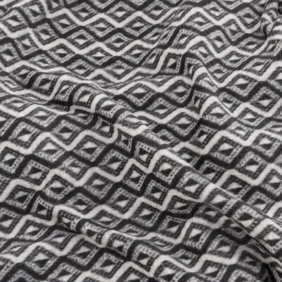 Single Cotton Blanket Diamond Print - Grey