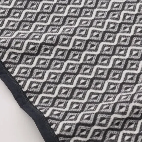 Single Cotton Blanket Diamond Print - Grey