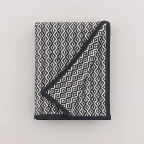 Single Cotton Blanket Diamond Print - Grey