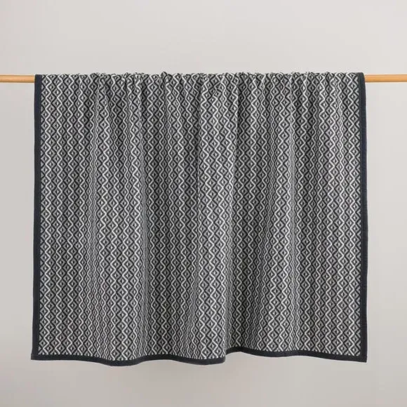 Single Cotton Blanket Diamond Print - Grey image