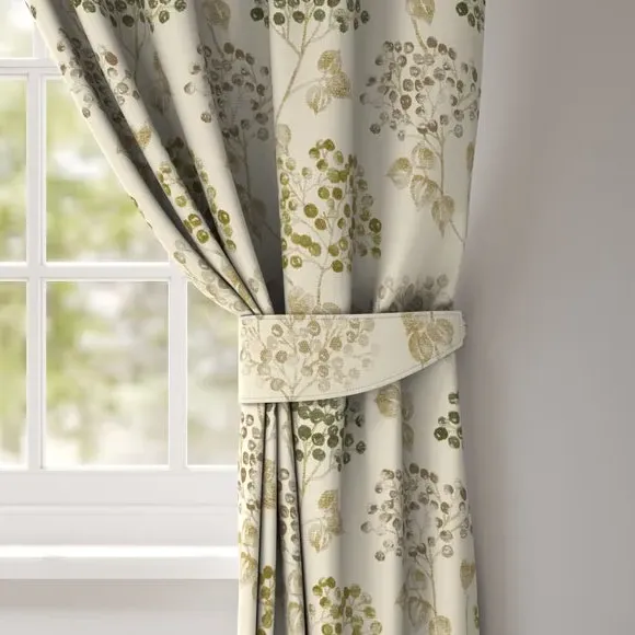 Single Curtain Tieback - Olive, Floral Design image