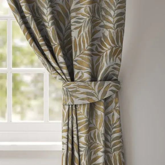 Single Curtain Tieback - Thyme, Metallic Leaf image