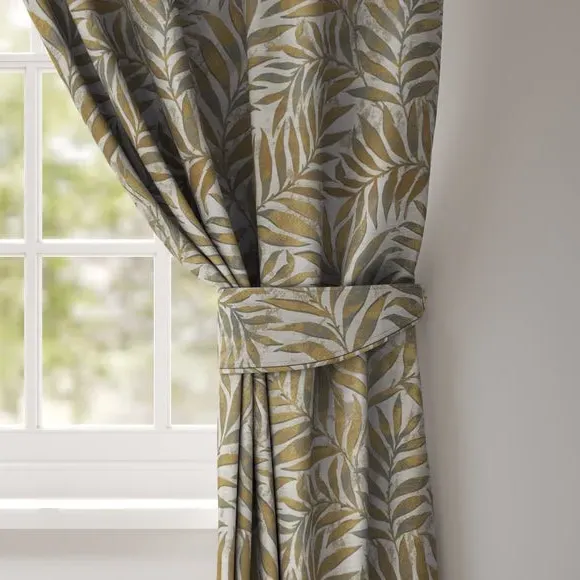 Single Curtain Tieback - Thyme, Metallic Leaf