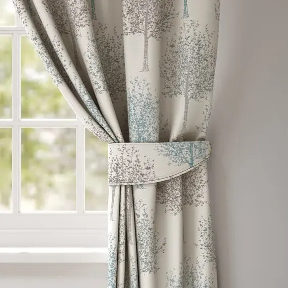 Single Curtain Tieback Tree Design - Teal