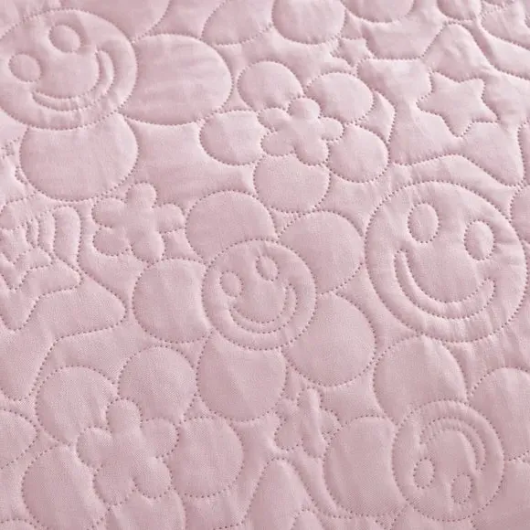 Single Duvet Cover Set with Embroidery - Pink