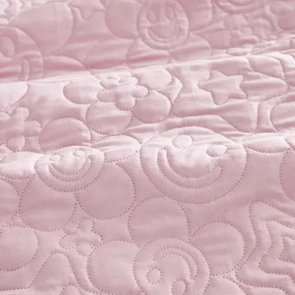 Single Duvet Cover Set with Embroidery - Pink