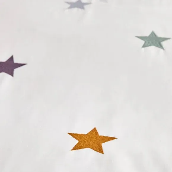 Single Duvet Cover Set with Embroidery - White