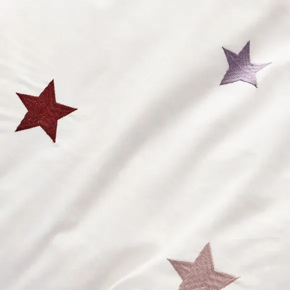 Single Duvet Cover Set with Embroidery - White