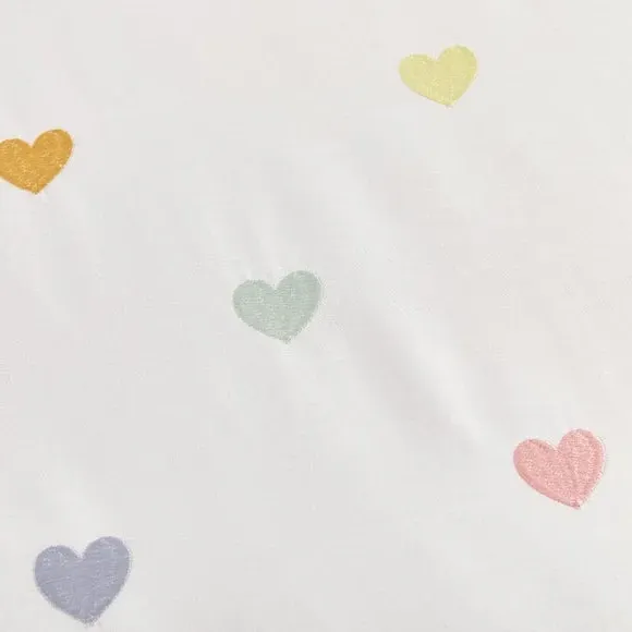 Single Duvet Cover Set with Embroidery - White
