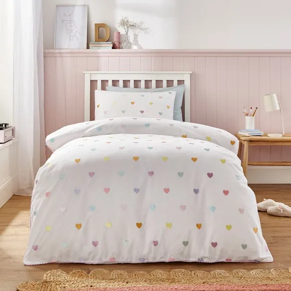 Single Duvet Cover Set with Embroidery - White image