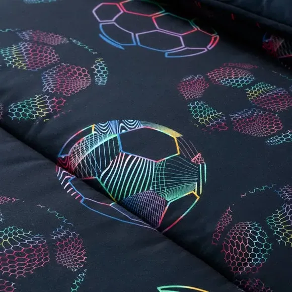 Single Duvet Set with Pillowcase - Black, Polyester