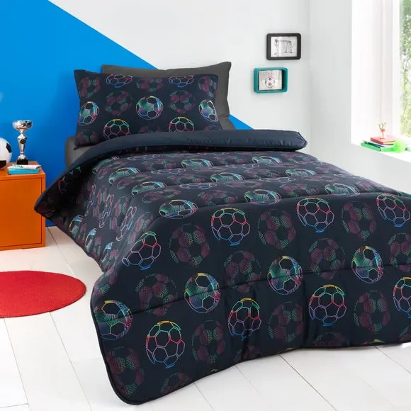 Single Duvet Set with Pillowcase - Black, Polyester image