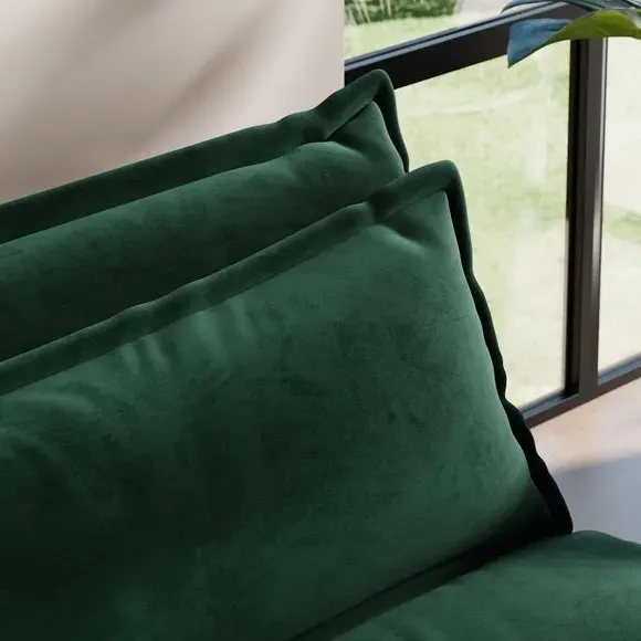 Single Foldable Sofa Bed - Green, Velvet