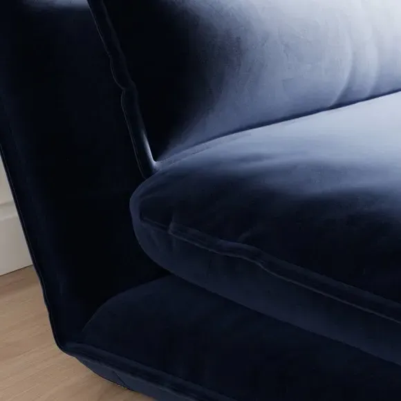 Single Foldable Sofa Bed - Navy, Velvet