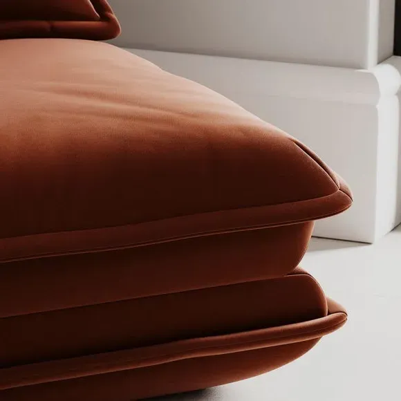 Single Foldable Sofa Bed - Orange, Velvet