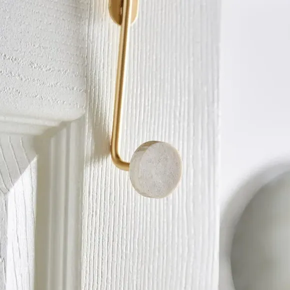 Single Overdoor Towel Hook - Gold, Marble