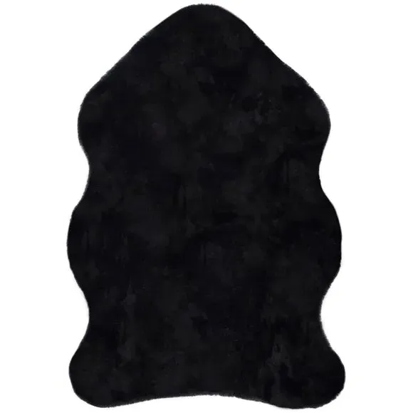 Single Pelt Faux Fur Rug - Cream, Polyester