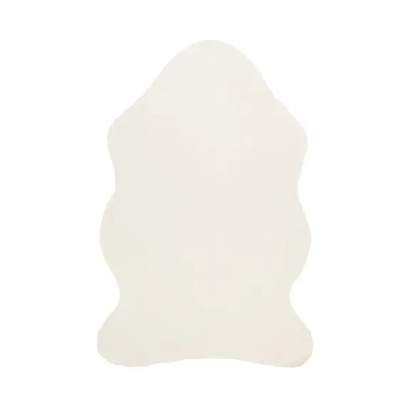 Single Pelt Faux Fur Rug - Cream, Polyester