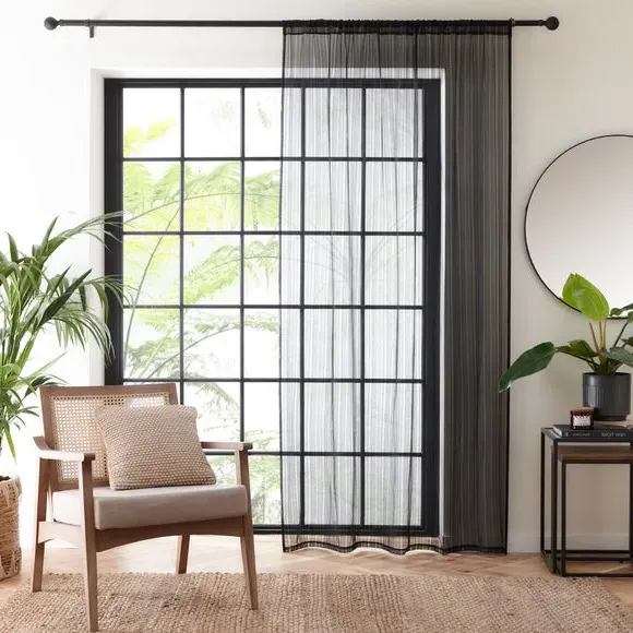 Single Slot Top Voile Panel - Black