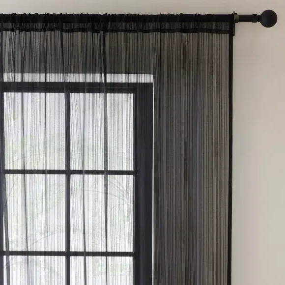 Single Slot Top Voile Panel - Black image