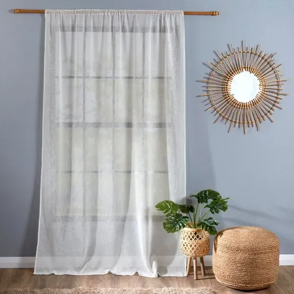Single Slot Top Voile Panel - Cream, Polyester